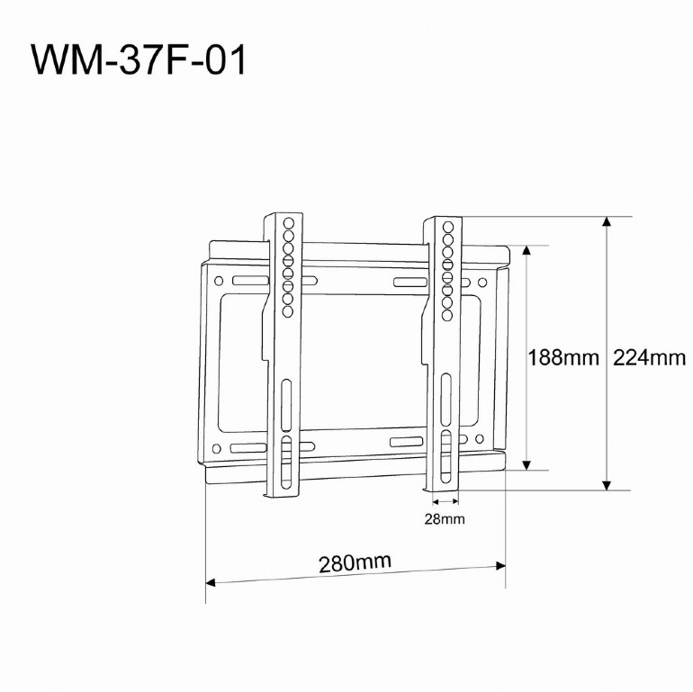 Кронштейн для телевизора фиксированный Gembird WM-37F-01