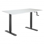 Регулируемый стол Ergosmart Manual Desk Special Edition Black 18мм столешница белая