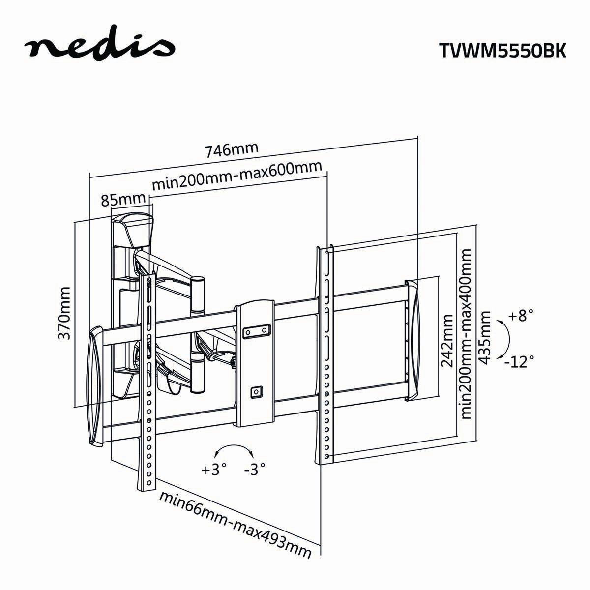 Поворотный кронштейн Nedis TVWM 5550 BK