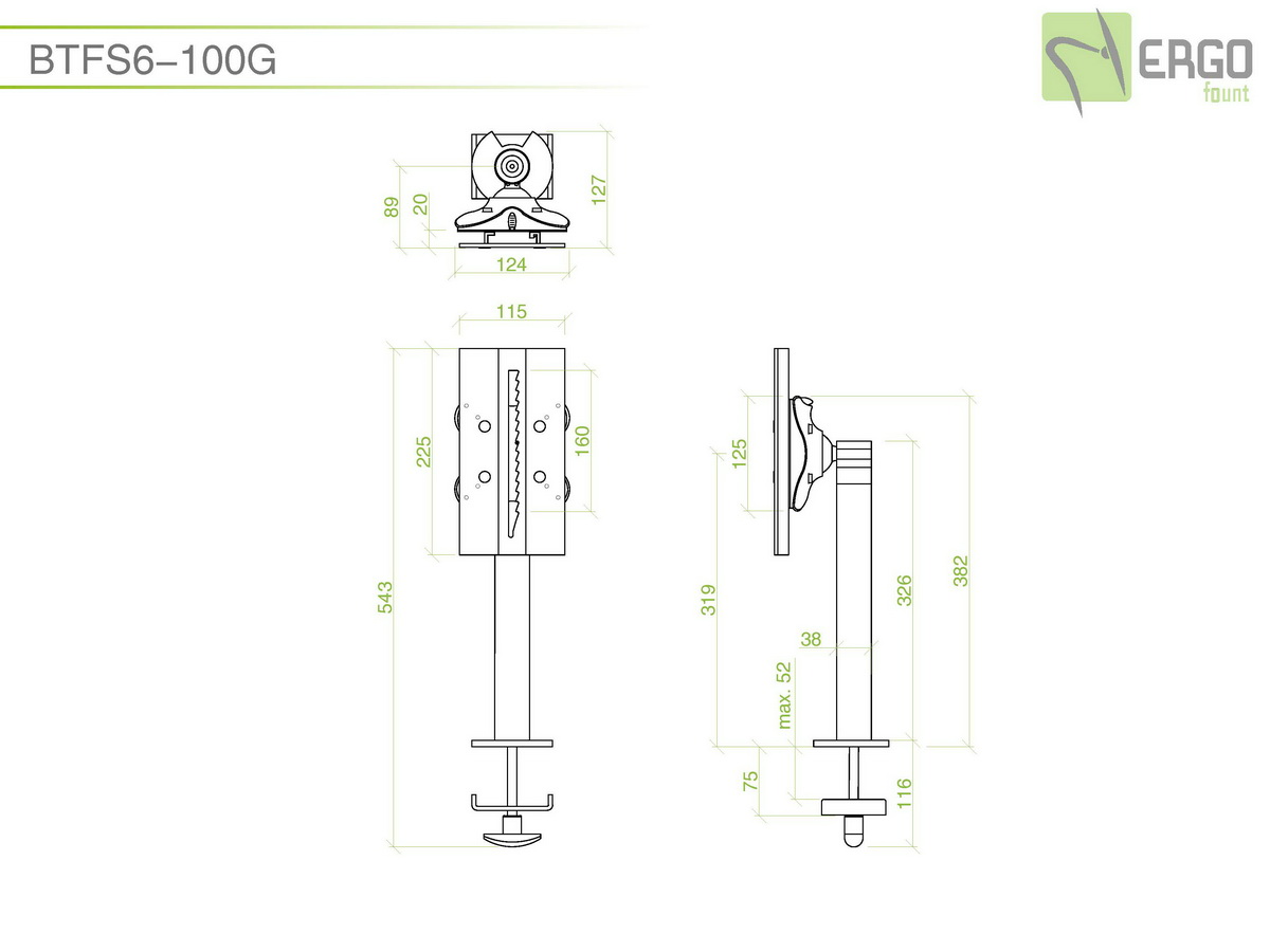 Настольное крепление для монитора BTFS6-100G