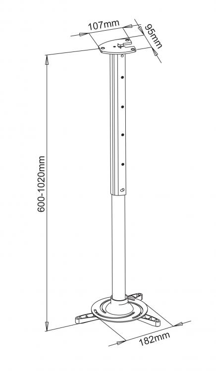 Кронштейн потолочный для проектора SBOX PM-102XL