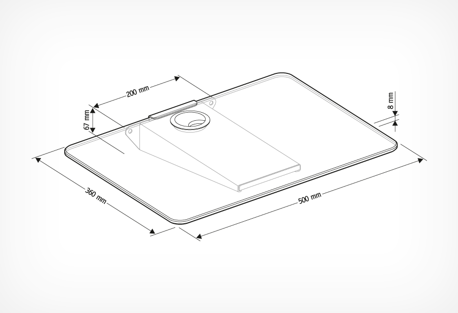 Стеклянная полка Holder DVD-F1001