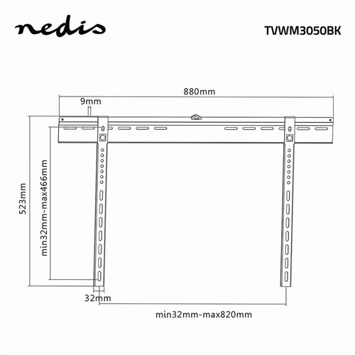 Фиксированный кронштейн для ТВ Nedis TVWM 3050 BK