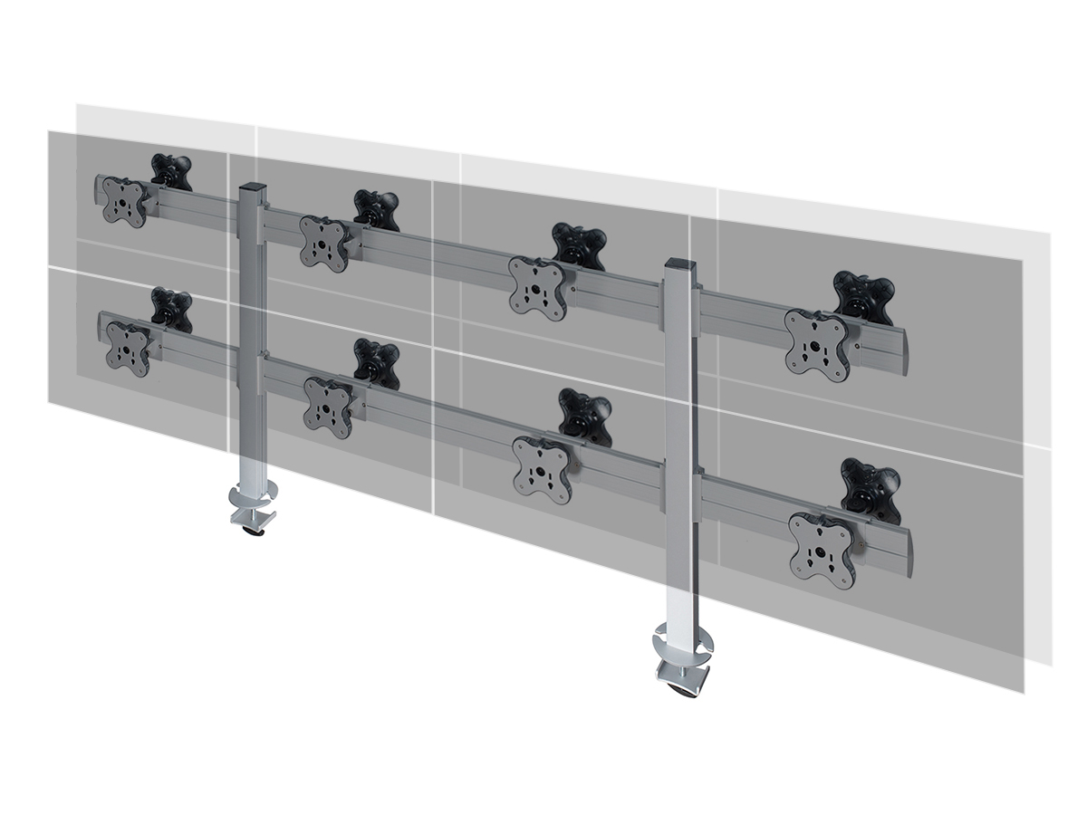 Настольное крепление back-to-back для 16 мониторов ErgoFount TBBS-1600G