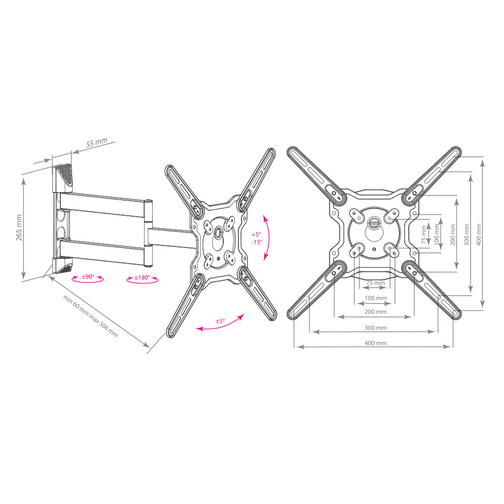 Кронштейн KROMAX OPTIMA-406 GREY TITAN