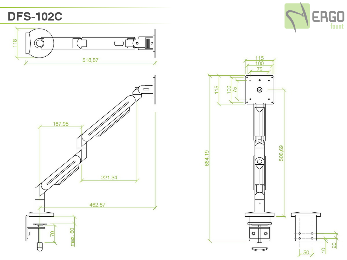 Настольное крепление для монитора DFS-102C