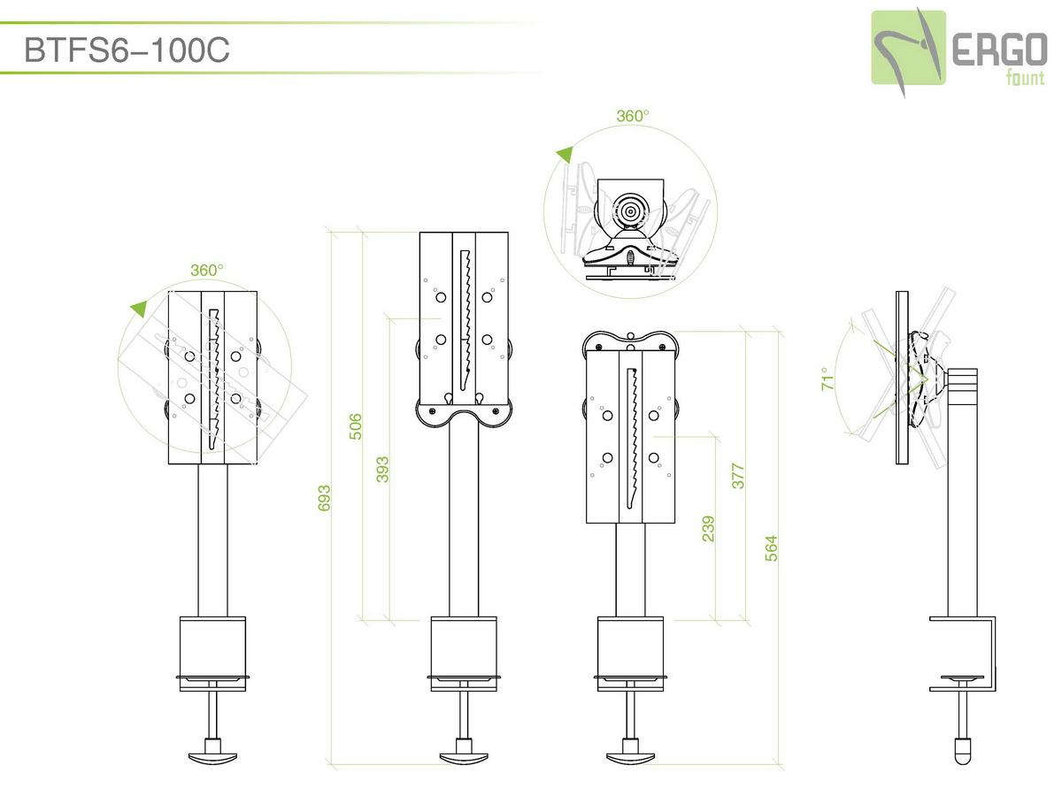 Настольное крепление для монитора BTFS6-100C