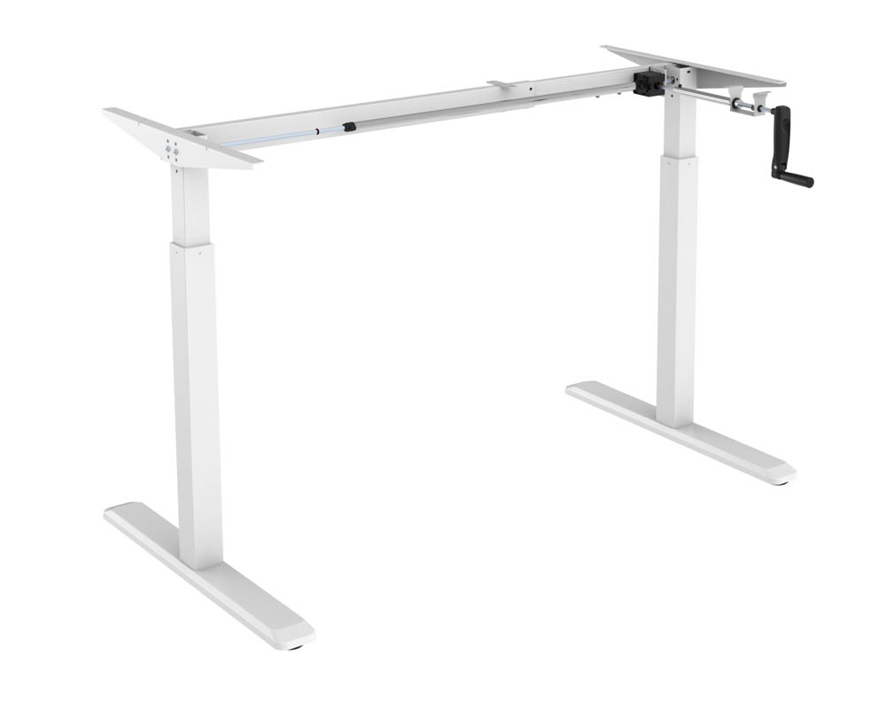  Регулируемый стол с механическим приводом Manual Desk каркас белый столешница белый 36 мм