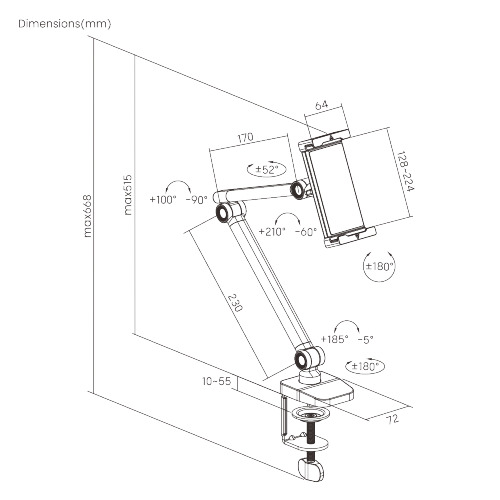 Настольный держатель планшета Ergosmart TabletClamp