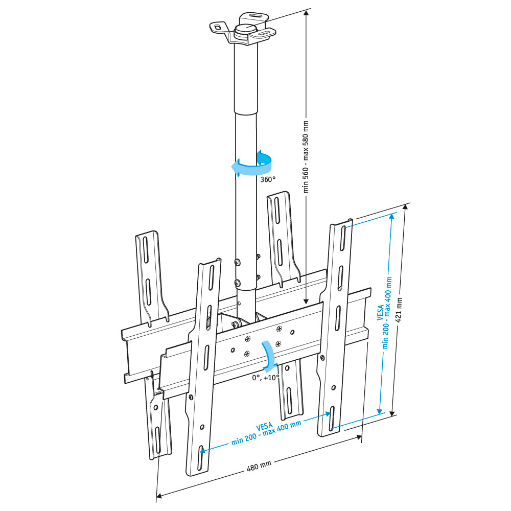 Потолочный кронштейн Holder PR-102 белый