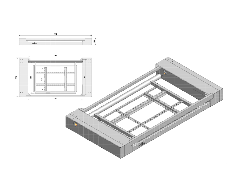 Потолочный лифт для дисплеев Unitech Systems FPLC V2 Slim 42-50