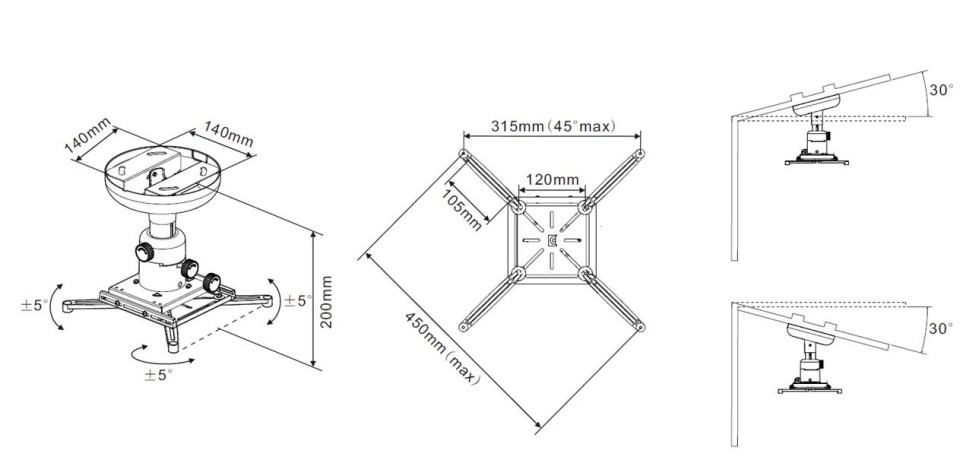 Кронштейн для проектора M Universal Projector Ceilingmount 200