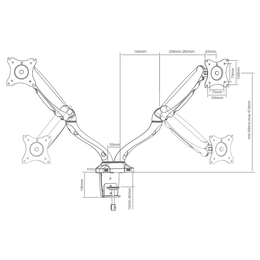 Кронштейн на два монитора ABC MOUNT STANDARD-72