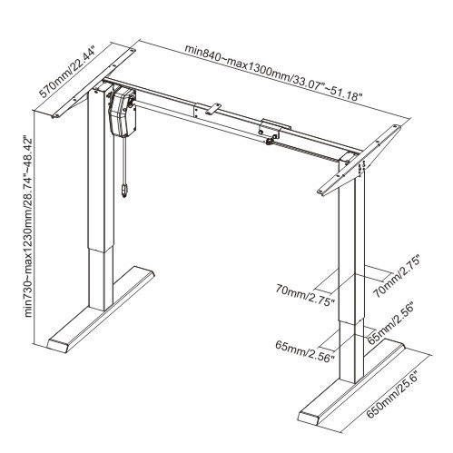 Каркас стола регулируемый Ergosmart Electric Desk Compact S05-22D