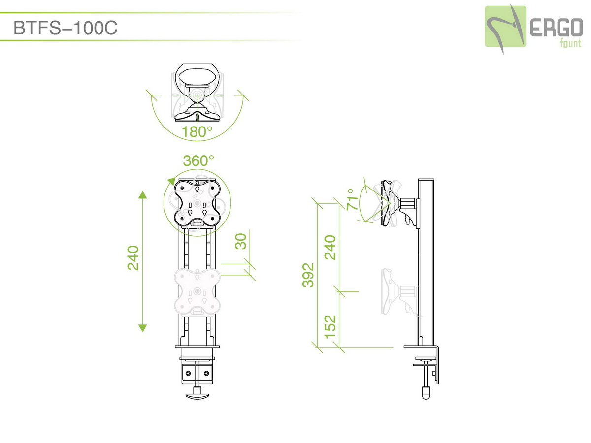Настольное крепление для монитора BTFS-100C