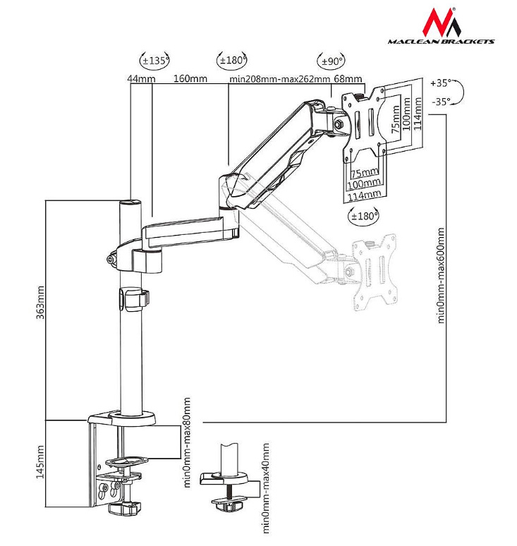 Кронштейн для монитора Maclean MC-775
