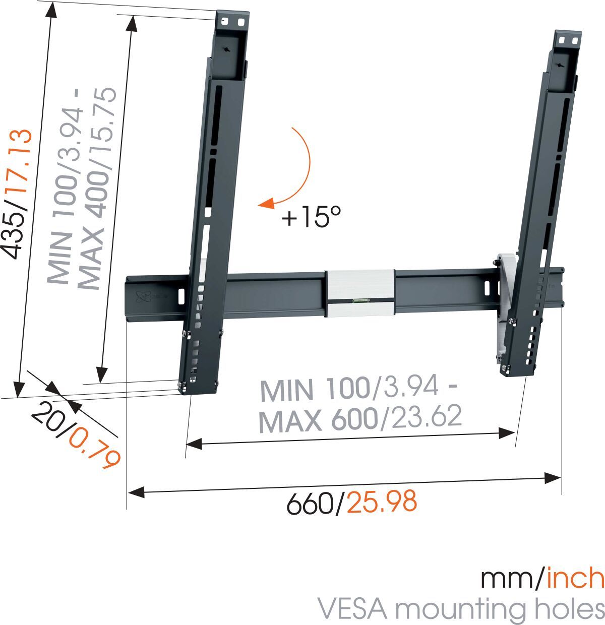 Настенный наклонный кронштейн для телевизора Vogel's THIN 515