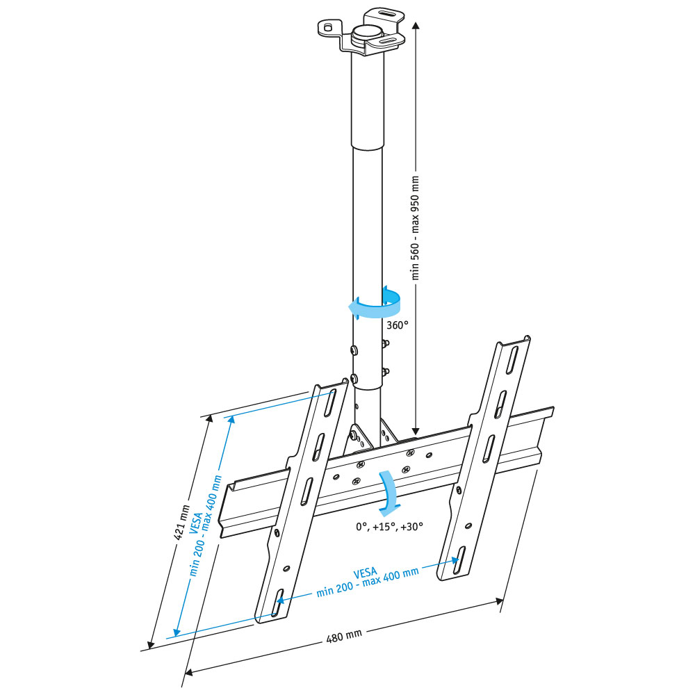 Потолочный кронштейн Holder PR-101 черный