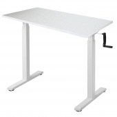 Cтол регулируемый Manual Desk Compact каркас белый, столешница белый 18мм