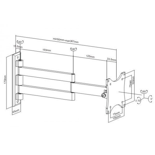 Кронштейн Brateck LCD-101 GW белый