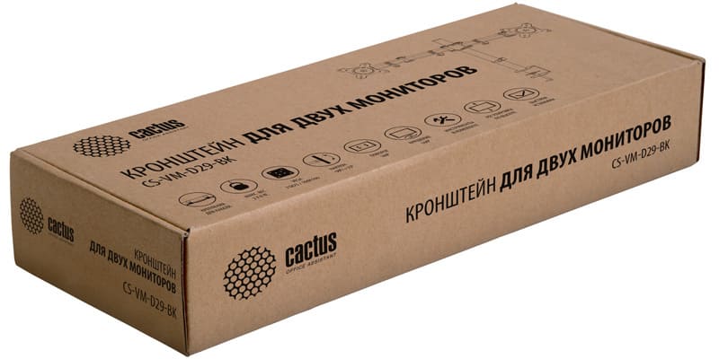 Кронштейн на 2 монитора Cactus CS-VM-D29-BK