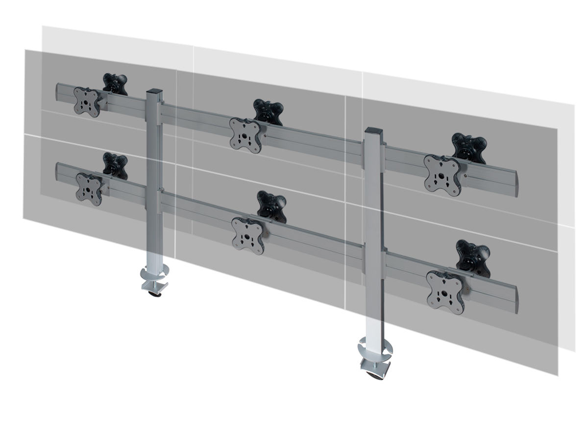 Настольное крепление back-to-back для 12 мониторов ErgoFount TBBS-1200G