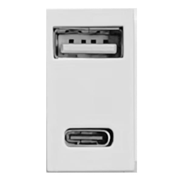 Встраиваемый розеточный блок с Type-C, USB 3.0 и LAN
