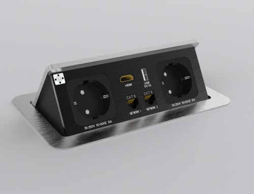 Мультимедийный модуль ASA VersaLINK (2 розетки 220V + 2 RJ45/11 + 1 USB + 1 HDMI) черный