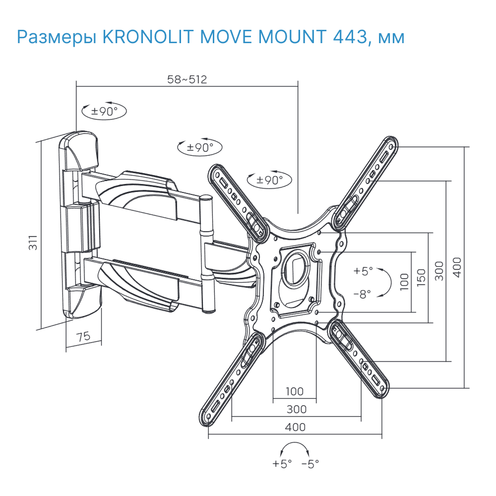 Кронштейн KRONOLIT MOVE MOUNT 443