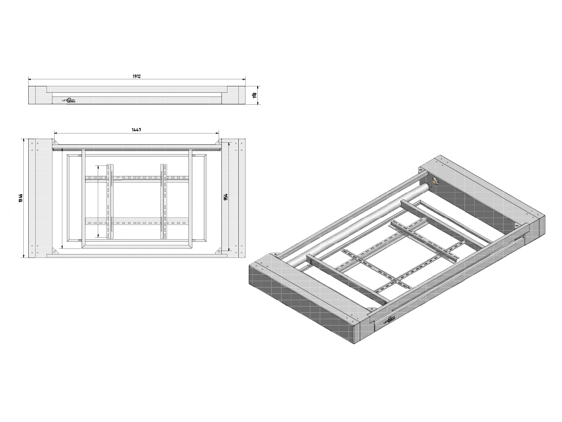 Потолочный лифт для дисплеев Unitech Systems FPLC V2 Slim 52-60