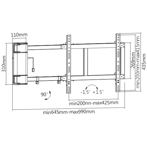 Моторизированный поворотный кронштейн Brateck PLB-M03G