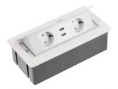 Встраиваемый блок розеток Ergosmart SOFT с USB белый