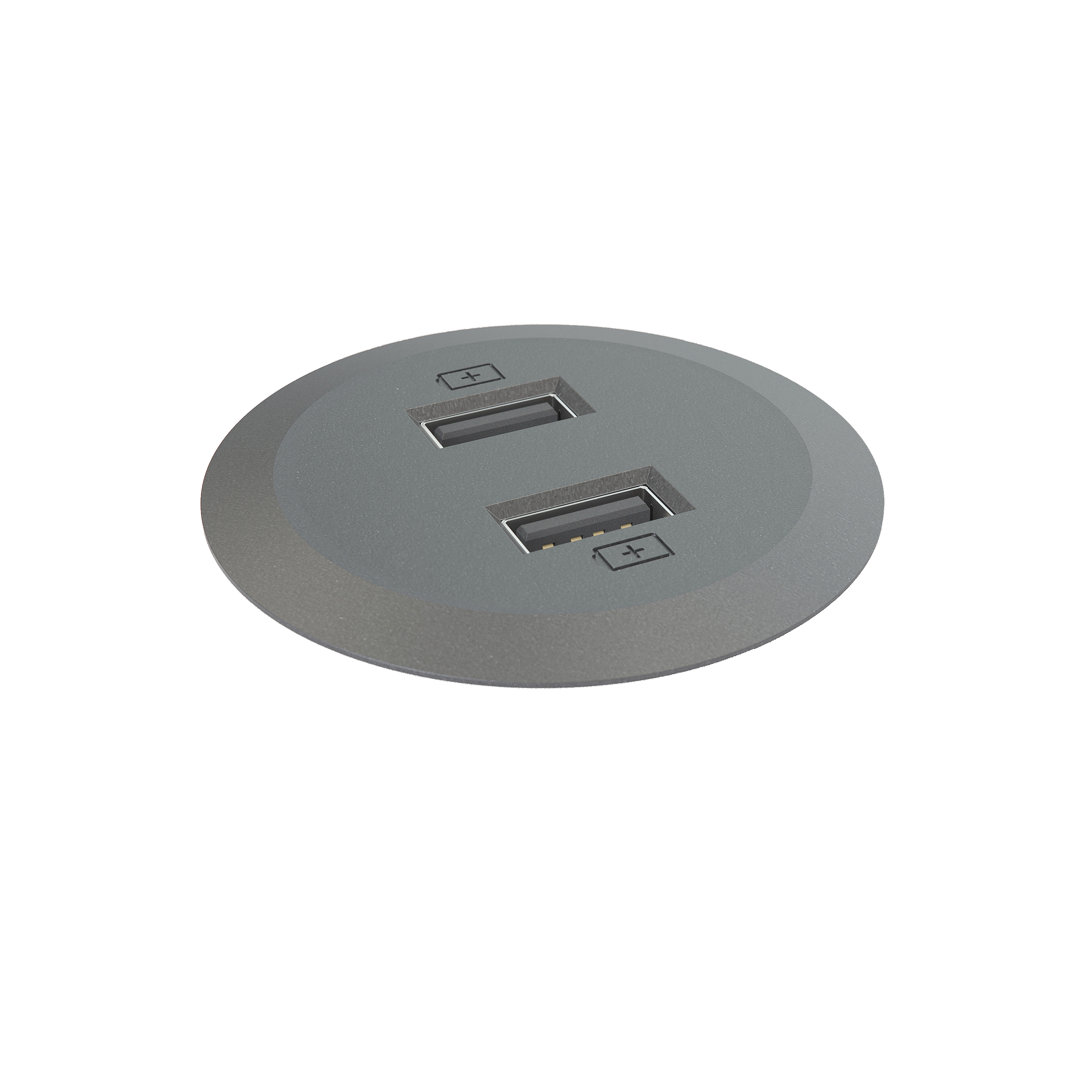 Встраиваемая зарядная станция на 2 USB Kondator 935-PM51 black