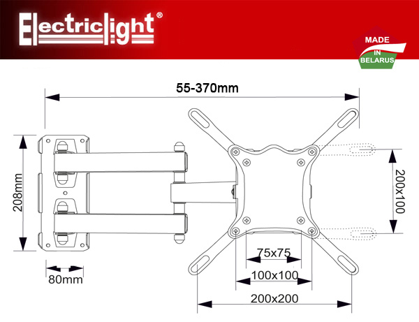 Кронштейн ElectricLight КБ-01-66-У белый