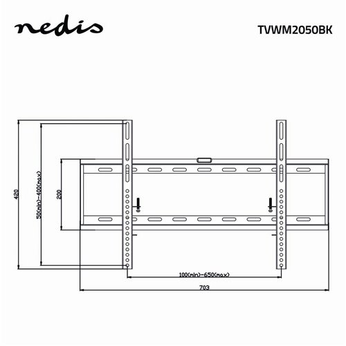 Фиксированные кронштейн для ТВ Nedis TVWM 2050 BK