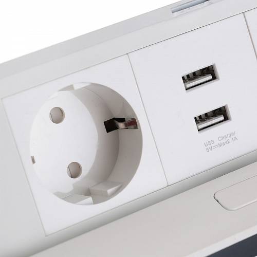 Встраиваемый блок розеток Ergosmart SOFT с USB белый
