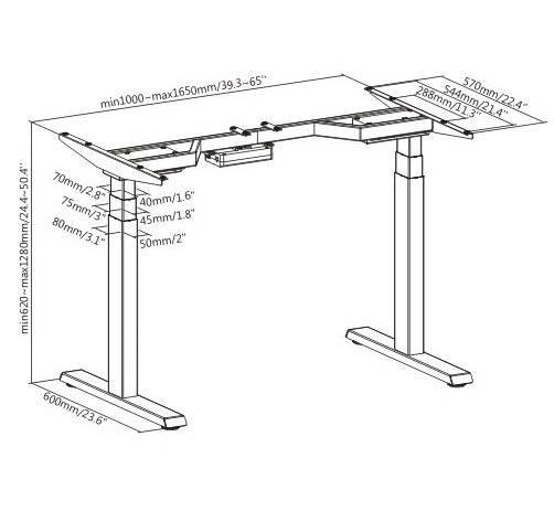 Регулируемый  двухмоторный стол Ergosmart Ergo Desk Pro