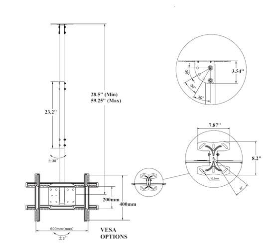 Потолочный кронштейн NB T560-15