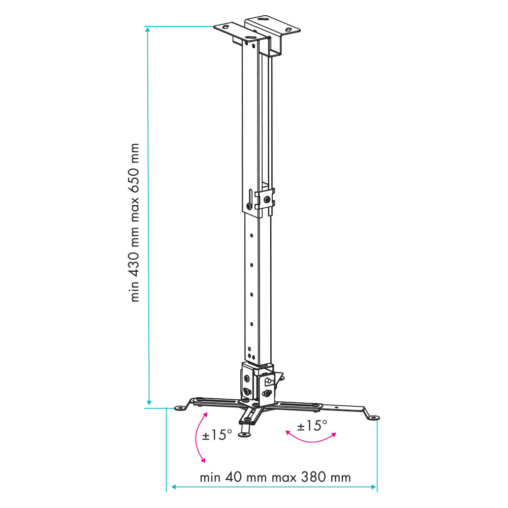 Кронштейн для проектора VLK Trento-82w белый