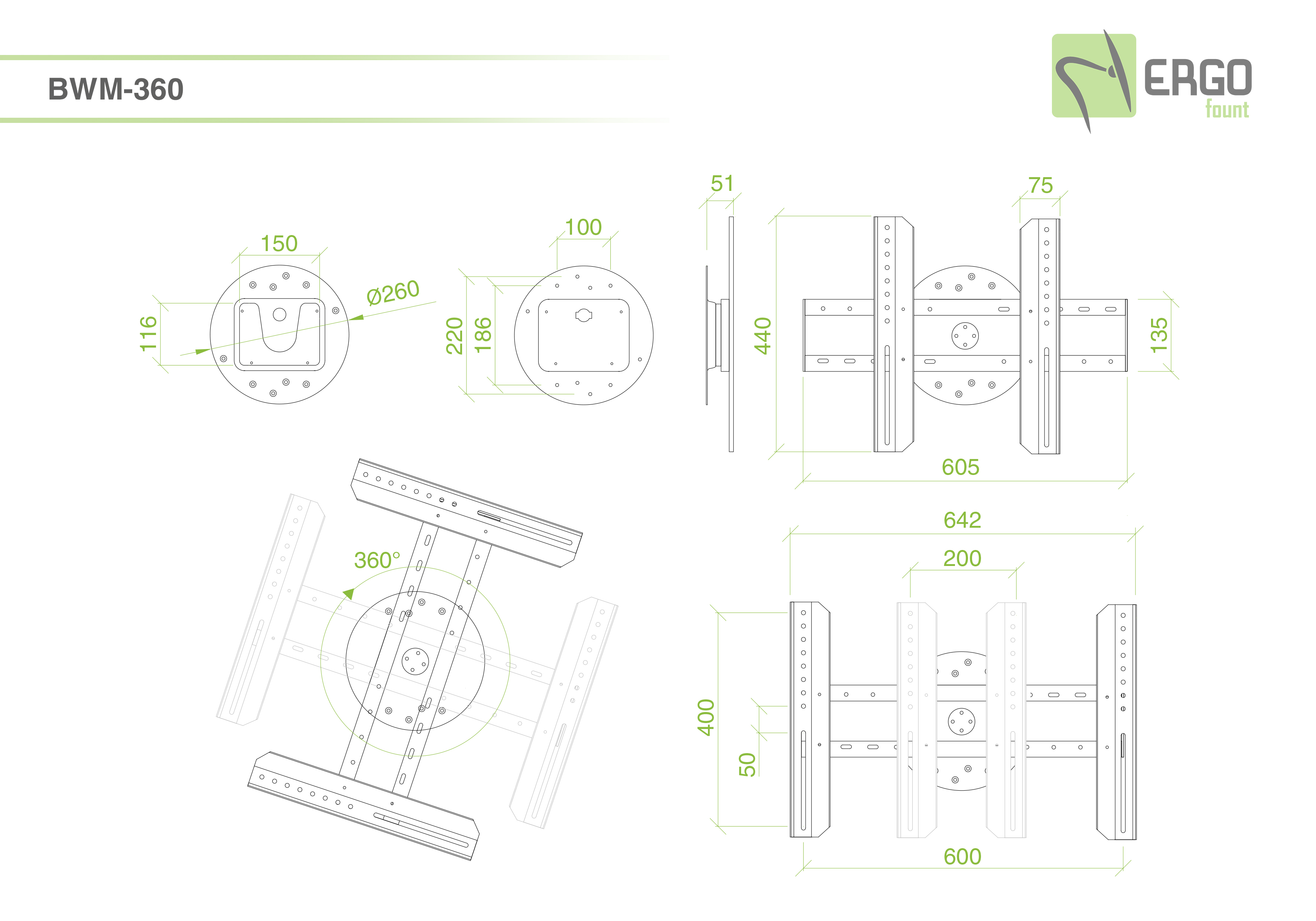 Кронштейн ErgoFount BWM-360