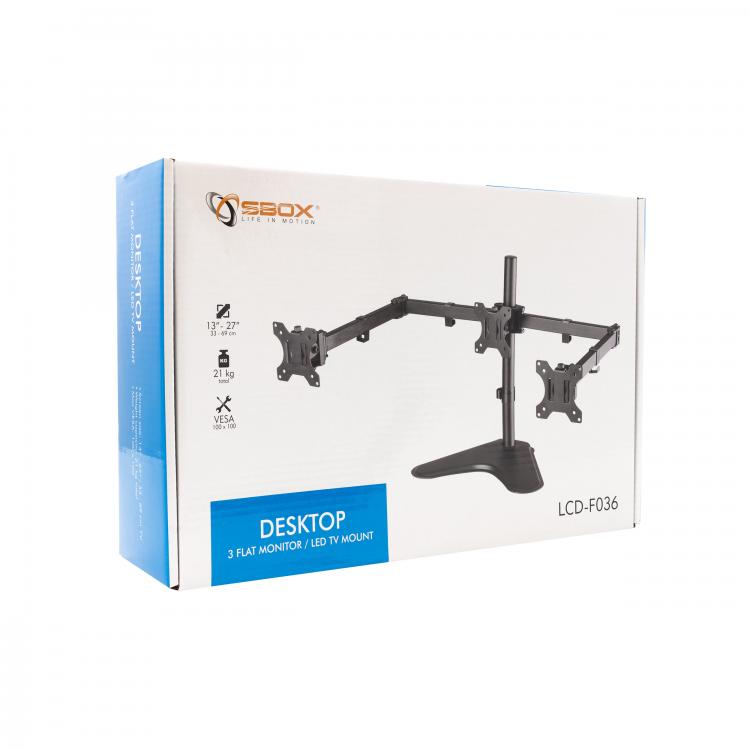 Кронштейн настольный для 3-х мониторов SBOX TV MOUNT LCD-F036
