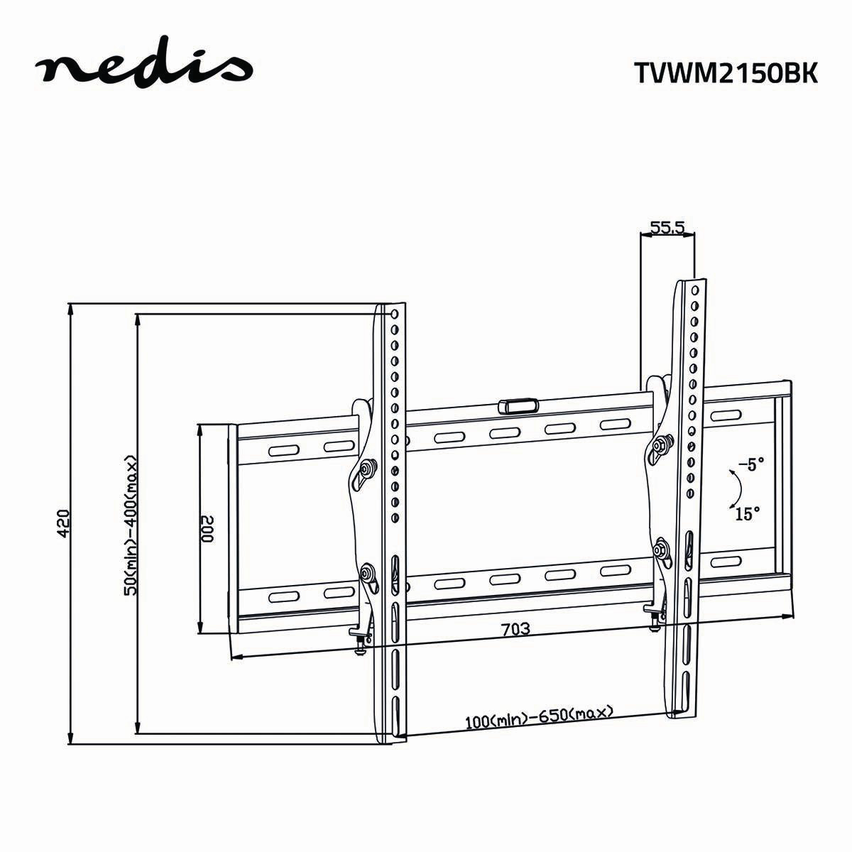 Наклонный кронштейн Nedis TVWM 2150 BK