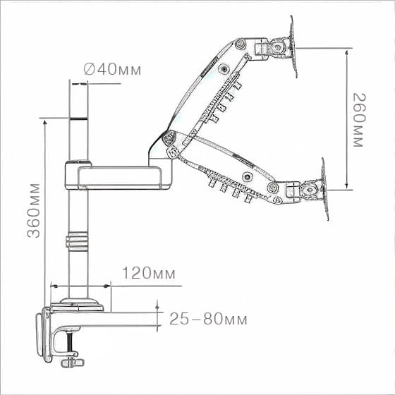 Кронштейн для монитора NB H100 белый