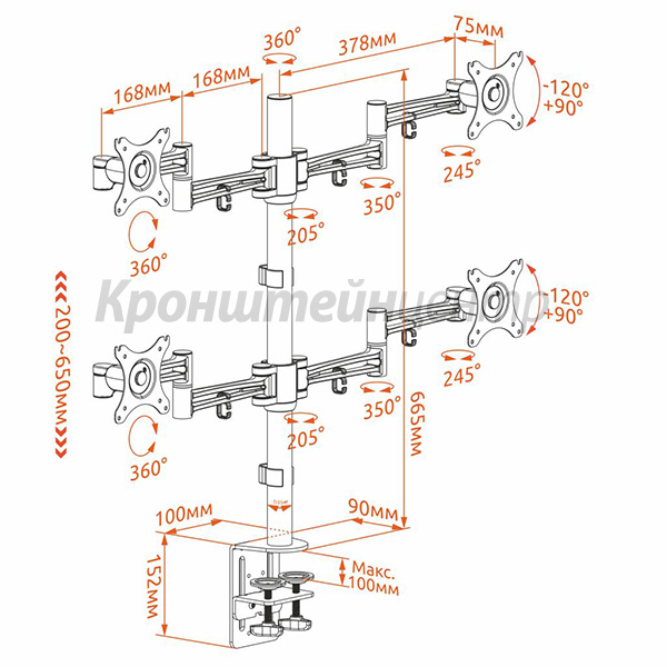 чертеж кронштейна KRON D422E